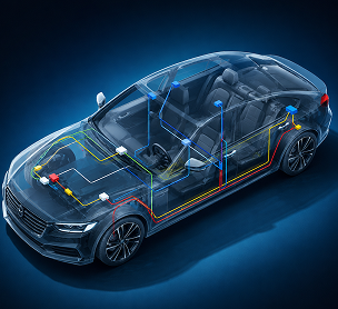 Soluções para módulos eletrônicos, sensores, atuadores e rede automotivo.