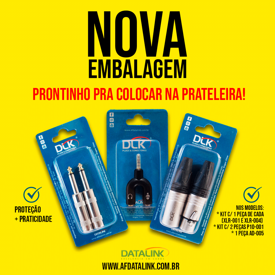 NOVA EMABALAGEM LINHA DE PLUGS & CONECTORES DLK