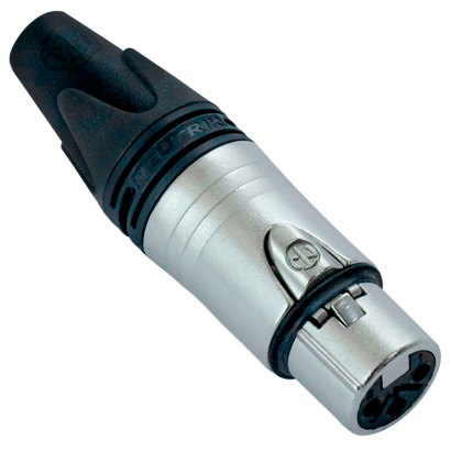 Conector Som XLR(f) 3 pinos  (Neutrik NC3FXX).