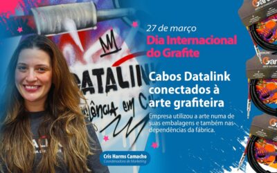 Cabos Datalink conectados à arte grafiteira