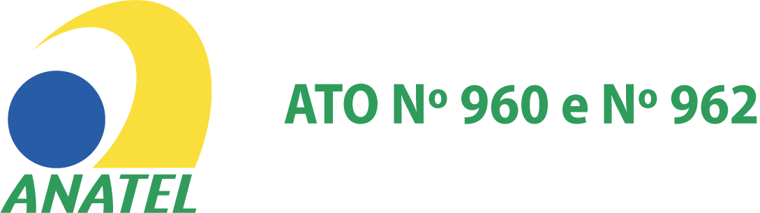  Logotipo da ANATEL com um fundo cinza escuro. O texto central em verde destaca 