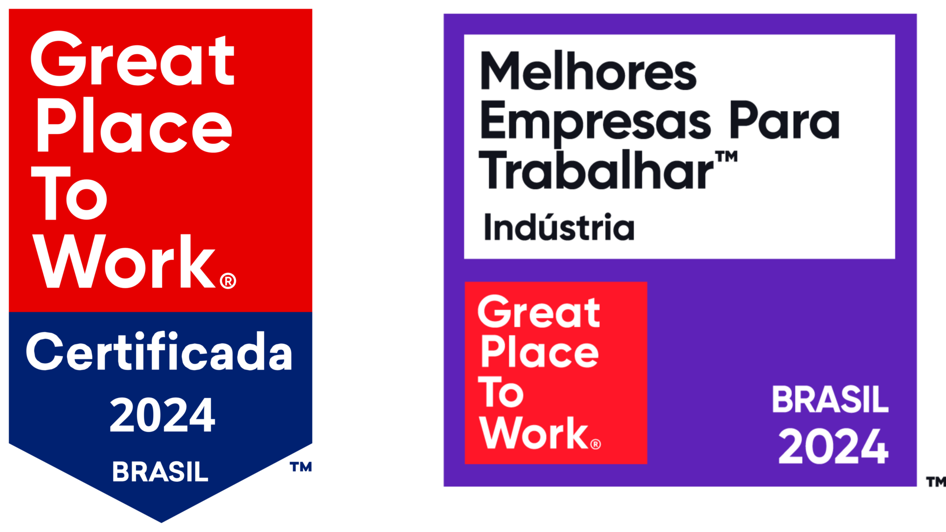 Imagem de um certificado vermelho e azul GPTW.