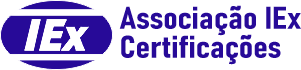 Logo da Associação IEx Certificações: oval roxo com 'IEx' em branco ao lado do texto 'Associação IEx Certificações' em roxo.